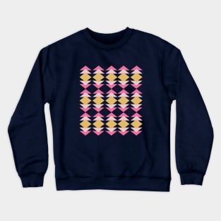 Pink and Amber Geometric Shapes Quilt Design Crewneck Sweatshirt